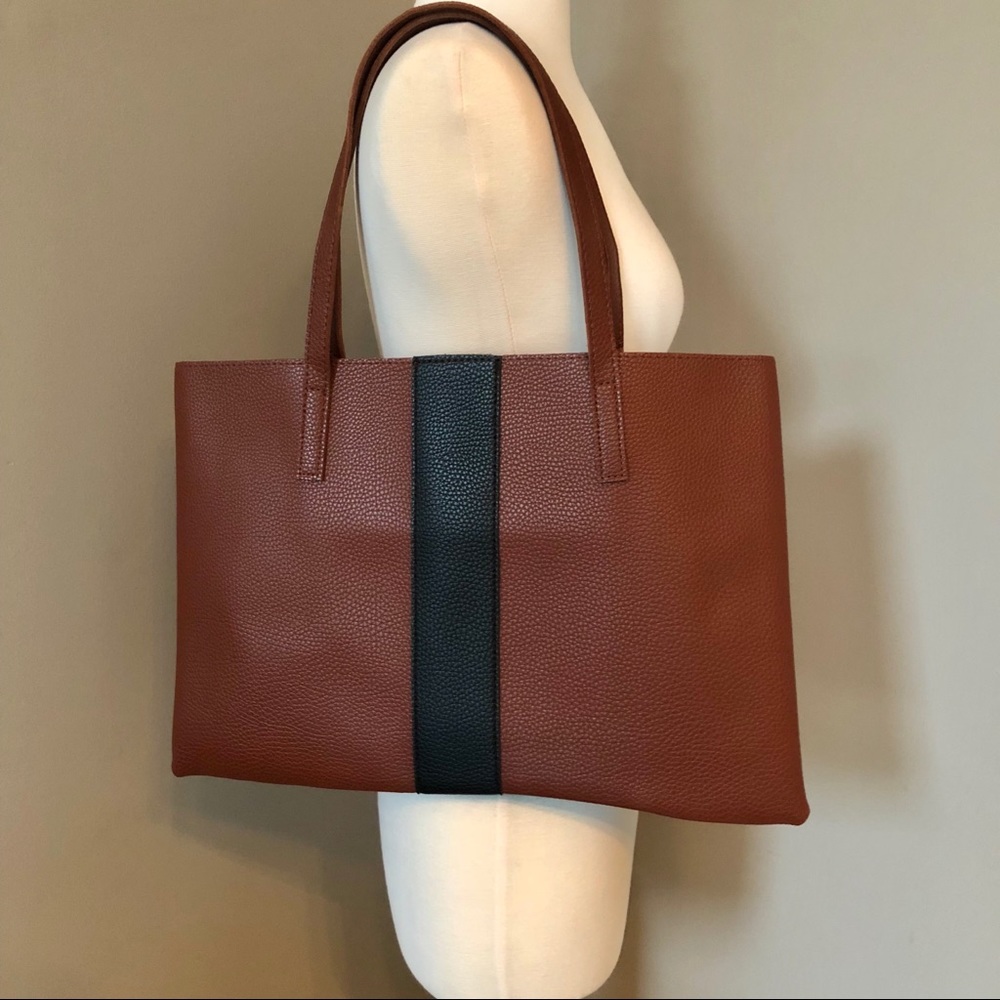 Vince Camuto Vegan Leather Stripe Tote
